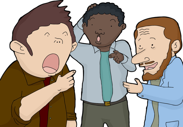 Group of Astonished Men Pointing - Vector, Image