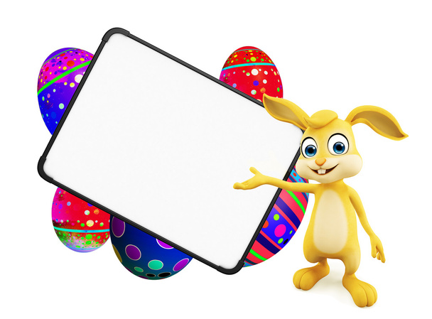 Easter Bunny with eggs with signboard - Photo, Image