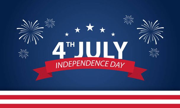 4 juillet, célébration de l'indépendance aux Etats-Unis - Illustration de bannière - Vecteur, image