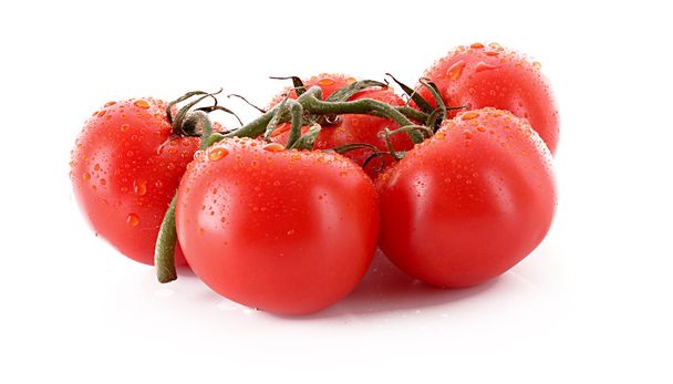 Few tomatoes isolated on white - 写真・画像