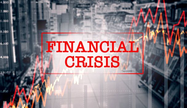 Kryzys finansowy, wykresy i statystyki gospodarcze, inflacja pieniądza oraz wzrost cen, kosztów i nakładów. Wykres, analiza i recesja w odniesieniu do danych finansowych, niepowodzenie giełdy i ryzyko handlowe. - Zdjęcie, obraz