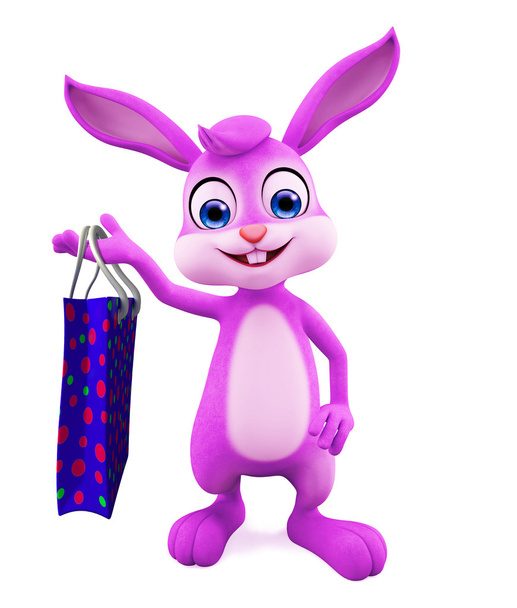 Easter Bunny met boodschappentas - Foto, afbeelding