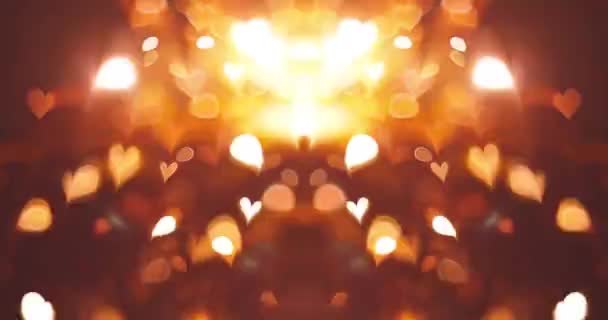 Coeur lumineux avec effet bokeh sur fond noir. Romantic Abstract Motion Background. Saint Valentin, Événement de festival, Mariage, Noël, Diwali, Fête, Nouvel An. - Séquence, vidéo