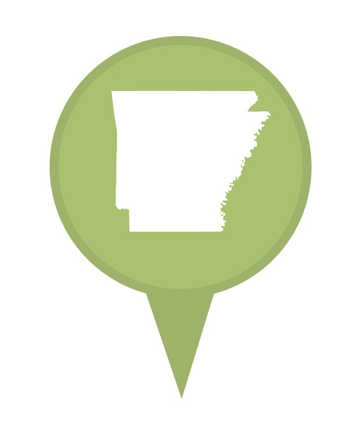 Estado do Arkansas mapa pin
 - Foto, Imagem