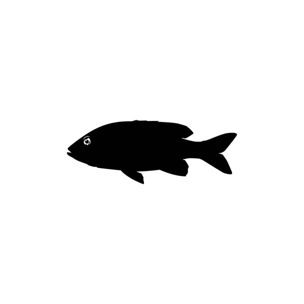 Gold Fish Silhouette, może być używany do Logo Gram, Art Illustration, Piktogram, Witryna internetowa, Dekoracja, lub Element Graphic Design. Ilustracja wektora - Wektor, obraz