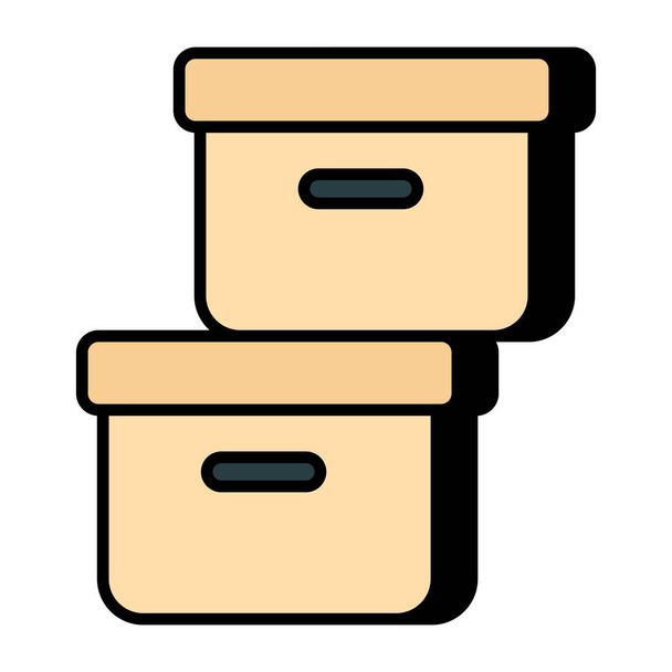 A dobozok koncepcionális lineáris tervezési ikonja - Vektor, kép