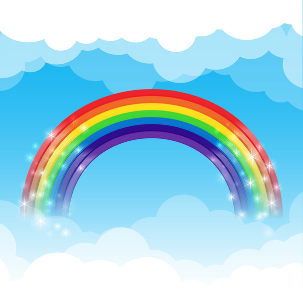 Rainbow cloud and sky background - Vettoriali, immagini