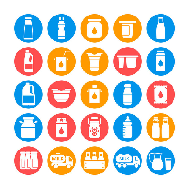 ミルク缶とボトルベクターアイコン. 乳製品サイン。 Webサイトとアプリのデザイン,ロゴ,アプリ,UIを調理するためのグラフシンボル - ベクター画像