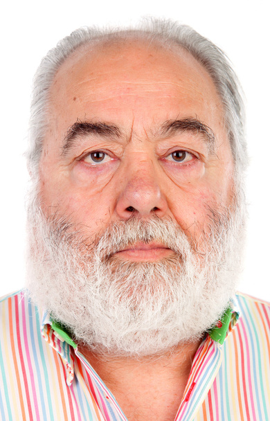 Homem sênior sério com barba branca
 - Foto, Imagem