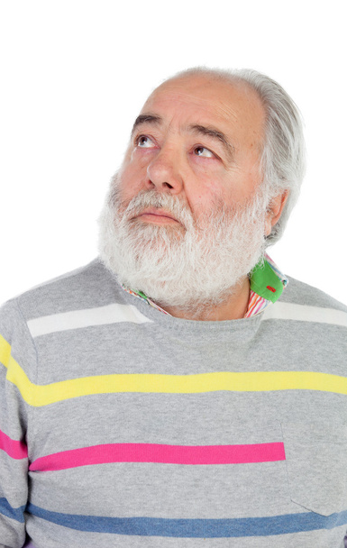 Senior férfi fehér szakállal látszó - Fotó, kép
