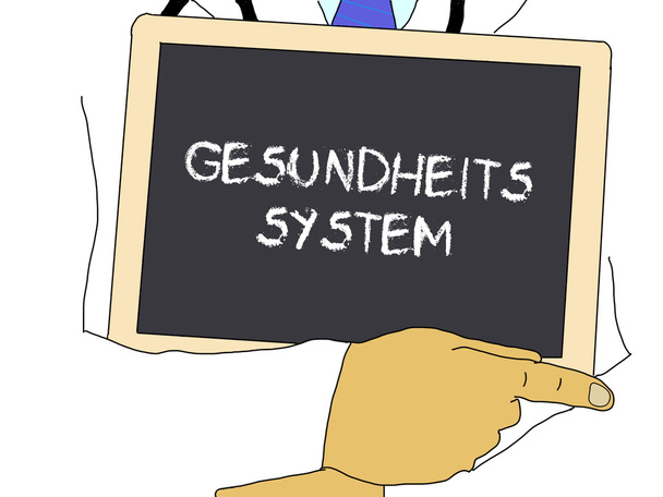 Доктор показує інформацію: системи охорони здоров'я на німецькій мові - Фото, зображення