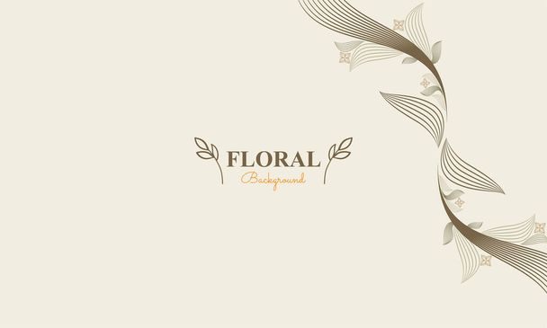 floral background with abstract natural shape, leaf and floral ornament in soft pastel color style - Vector, Image