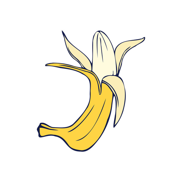 Un dessin à la banane. L'art linéaire. Illustration vectorielle - Vecteur, image