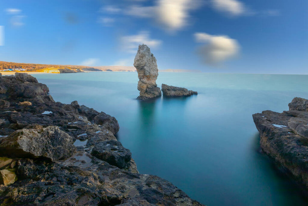 Černomořské pobřeží v Turecku provincie Kirklareli kiyikoy a ohromující pozadí fotografie - Fotografie, Obrázek