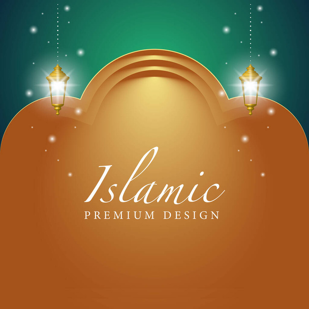 Ισλαμικό υπόβαθρο με φανάρι Ραμαντάν. Διακόσμηση για ramadan kareem, mawlid, iftar, isra miraj, eid al fitr adha και muharram. - Διάνυσμα, εικόνα