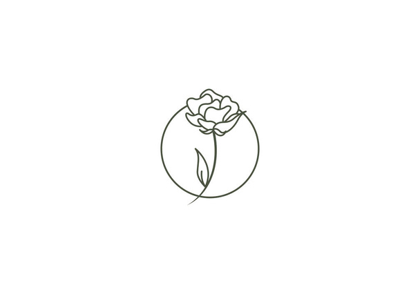 ロゴの花とブラック,ミニマリスト,モダン,ロゴライン,編集可能な色 - ベクター画像