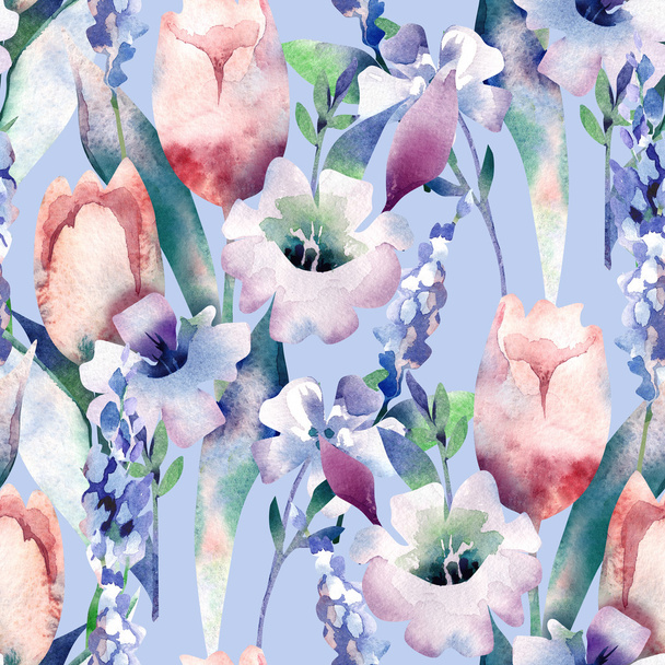 Spring Bouquet Seamless Pattern - Foto, Imagem
