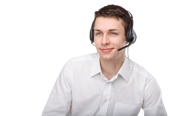 Retrato de representante de servicio al cliente masculino o centro de llamadas
 - Foto, Imagen