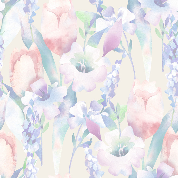 Spring Bouquet Seamless Pattern - Valokuva, kuva