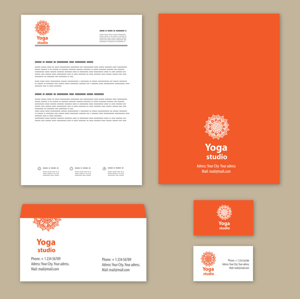 Template corporate style with a round ornament - Wektor, obraz