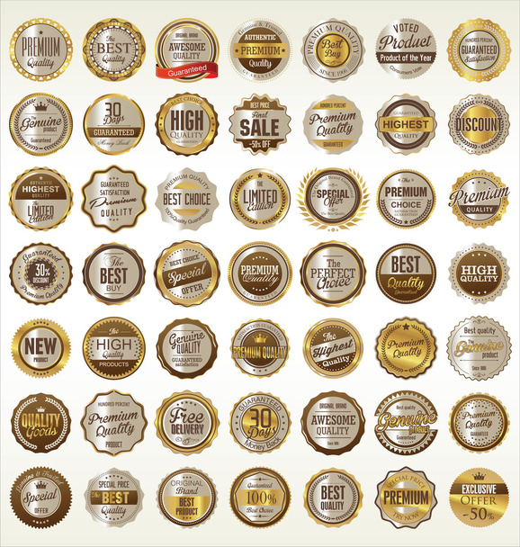 Golden labels collection - Wektor, obraz