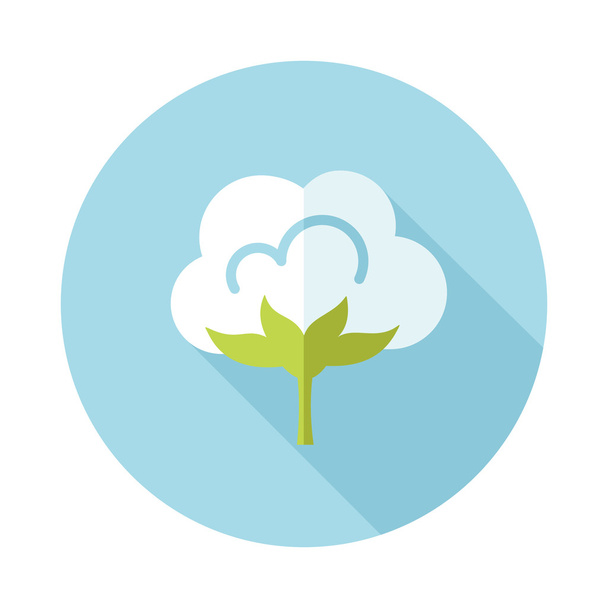 Cotton flat icon with long shadow - Vector, Image