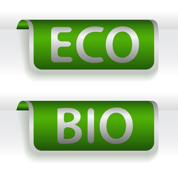 Green labels with text - Vektor, Bild