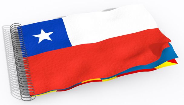 Bandera con espiral Chile
 - Foto, Imagen