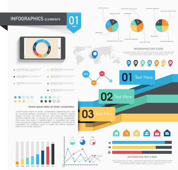 Set of infographics elements for business. - Vector, afbeelding