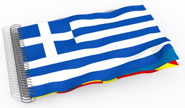 Zászló és spirál-Görögország - Fotó, kép