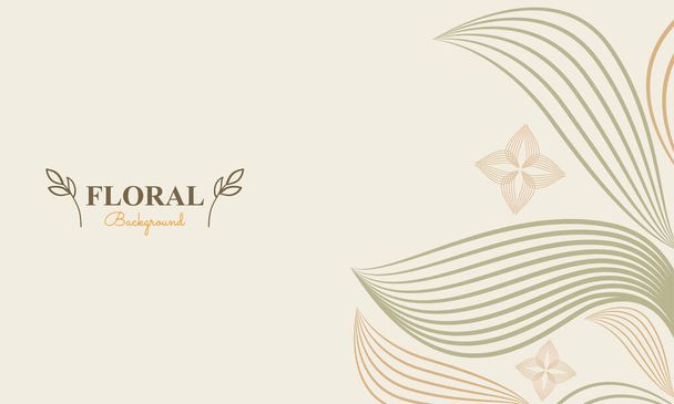 natural floral background with abstract natural shape, leaf and floral ornament in soft color style - Vector, Image