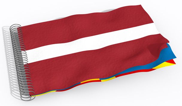 Flag with spiral Latvia - Photo, Image