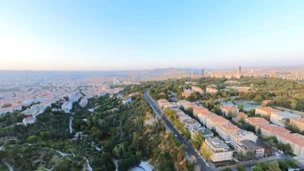 cityscape of Ankara showcases a captivating panorama, featuring various landmarks. Ankara Castle, the monumental Anitkabir mausoleum dedicated to Ataturk, as well as Kocatepe and Melike Hatun mosques. - Footage, Video