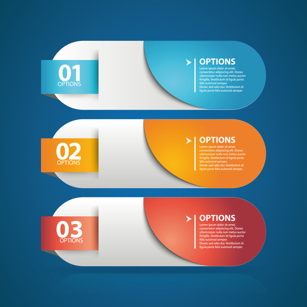 Vector steps, progress banners with colorful tags. - ベクター画像