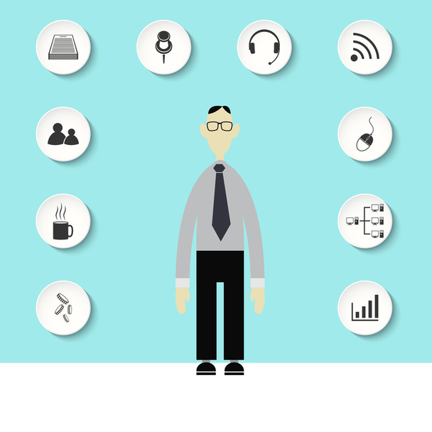 Set of business icons - Vector, Image