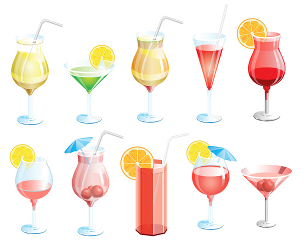 cocktails - Vector, Image