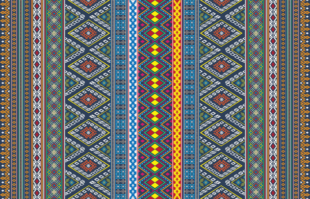 Tribal vector ornament. Seamless African pattern. Ethnic carpet with chevrons. Aztec style. Geometric mosaic on the tile, majolica. Ancient interior. Modern rug. Geo print on textile. Kente Cloth. - Photo, Image