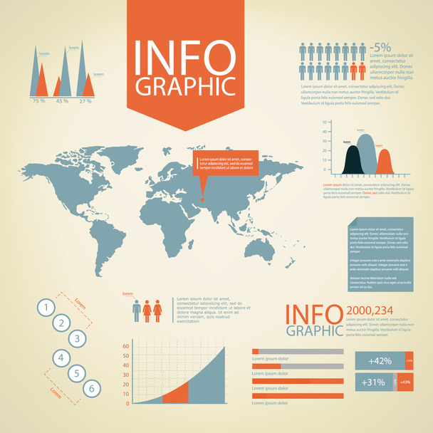 Set von Elementen der Infografik. - Vektor, Bild