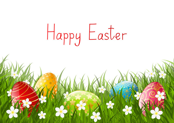 Card with Easter eggs - Вектор, зображення