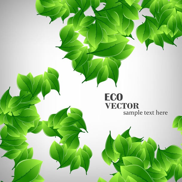 Green leaves illustration - Wektor, obraz