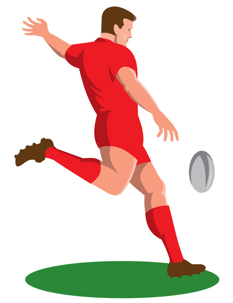 Jugador de rugby corriendo hacia
 - Vector, Imagen