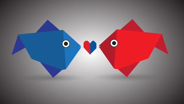 Vecteur Origami Couple Poisson
 - Vecteur, image
