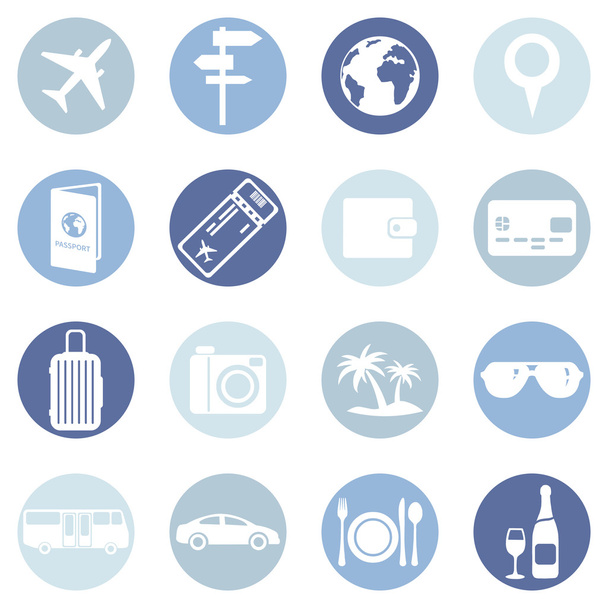 Set di icone di viaggio e di vacanza
 - Vettoriali, immagini