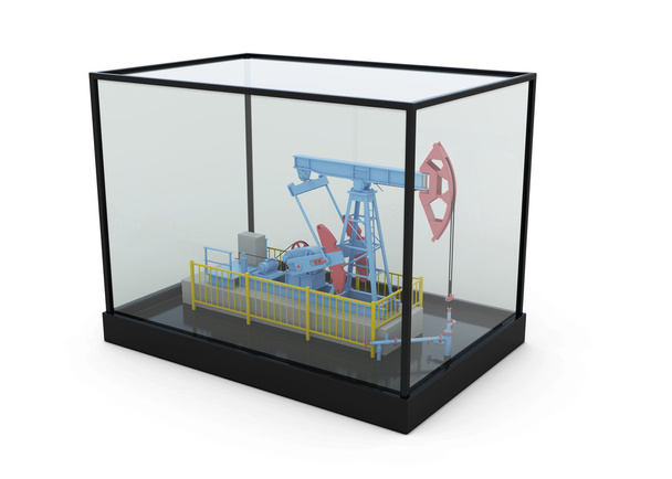 Modello della pompa dell'olio in una scatola di vetro
 - Foto, immagini