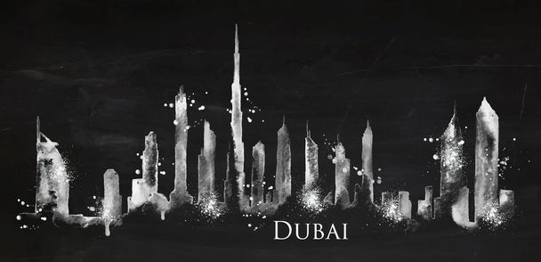 Silueta křída Dubaj - Vektor, obrázek