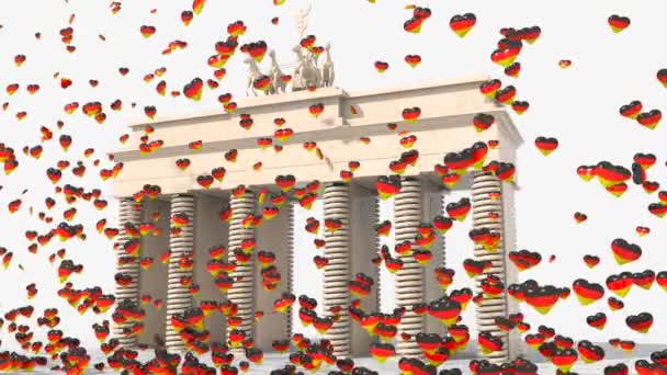 Brandenburg Gate with hearts colors Germany - Footage, Video