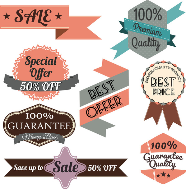 Retro labels and banners - Vector, imagen
