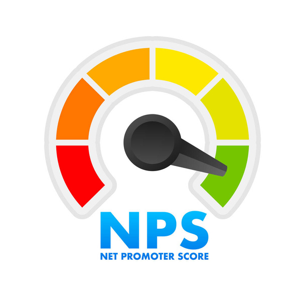 Medidor de Nível NPS, escala de medição. Pontuação do promotor líquido Indicador de velocímetro nível. Ilustração vetorial - Vetor, Imagem