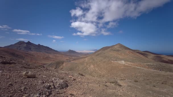 Panoramic view of landscape from viewpoint mirador astronomico de Sicasumbre between Pajara and La Pared on Canary Island Fuerteventura, Spain - 20.09.2023 - Footage, Video