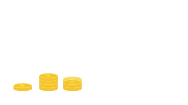 Indyjski rupia moneta wzrost monety wykres indyjski gospodarka finanse animacja - Materiał filmowy, wideo